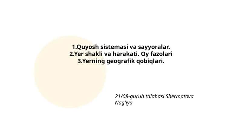 Quyosh Sistema va Sayyoralar