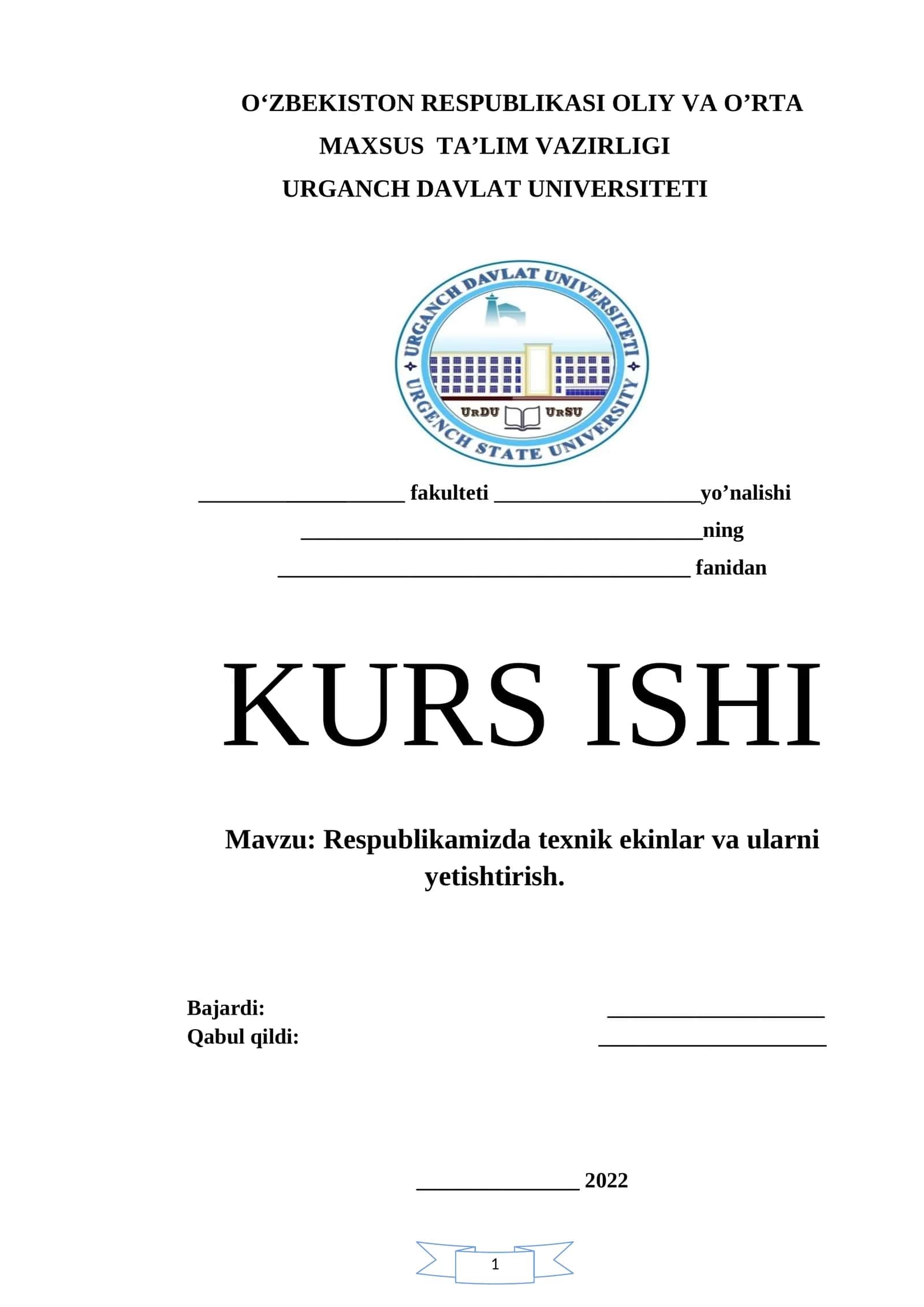 Texnik ekinlar va ularni yetishtirish