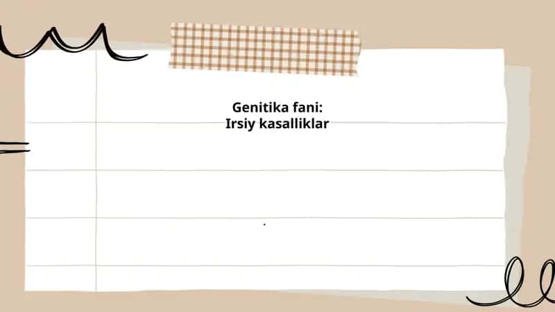 Genitika fani: Irsiy kasalliklar