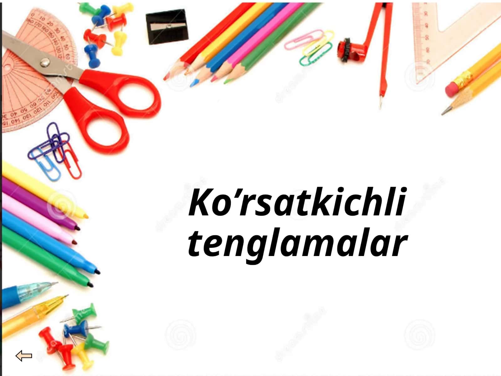 Ko’rsatkichli tenglamalar