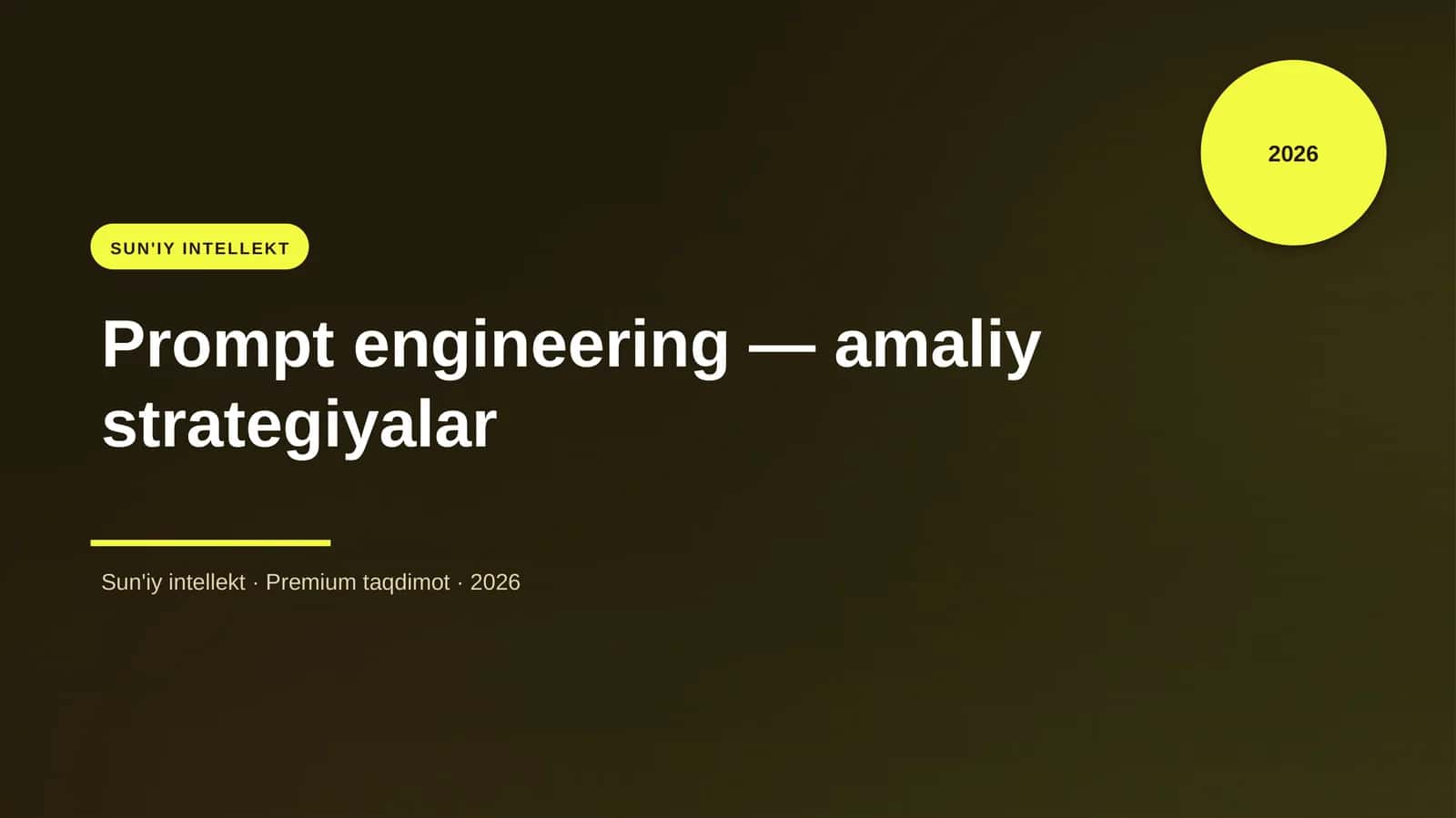 Prompt engineering — amaliy strategiyalar
