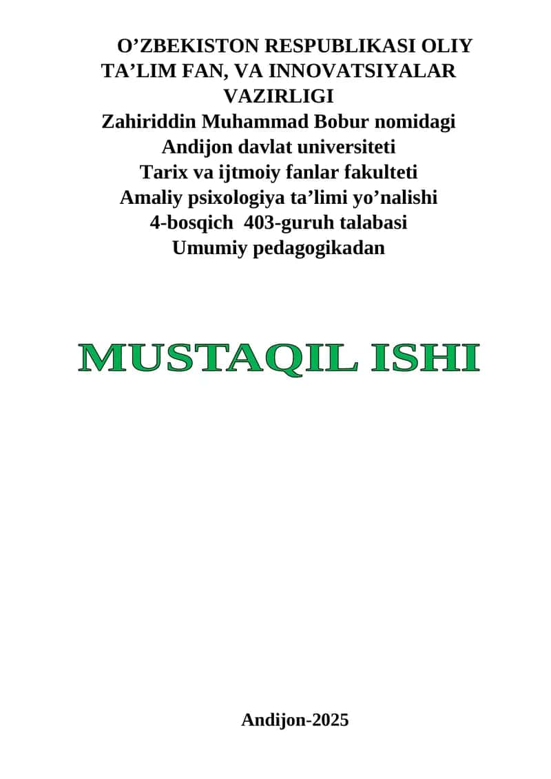 Nazariy muammoli topshiriqlar va IMAK texnologiyasi
