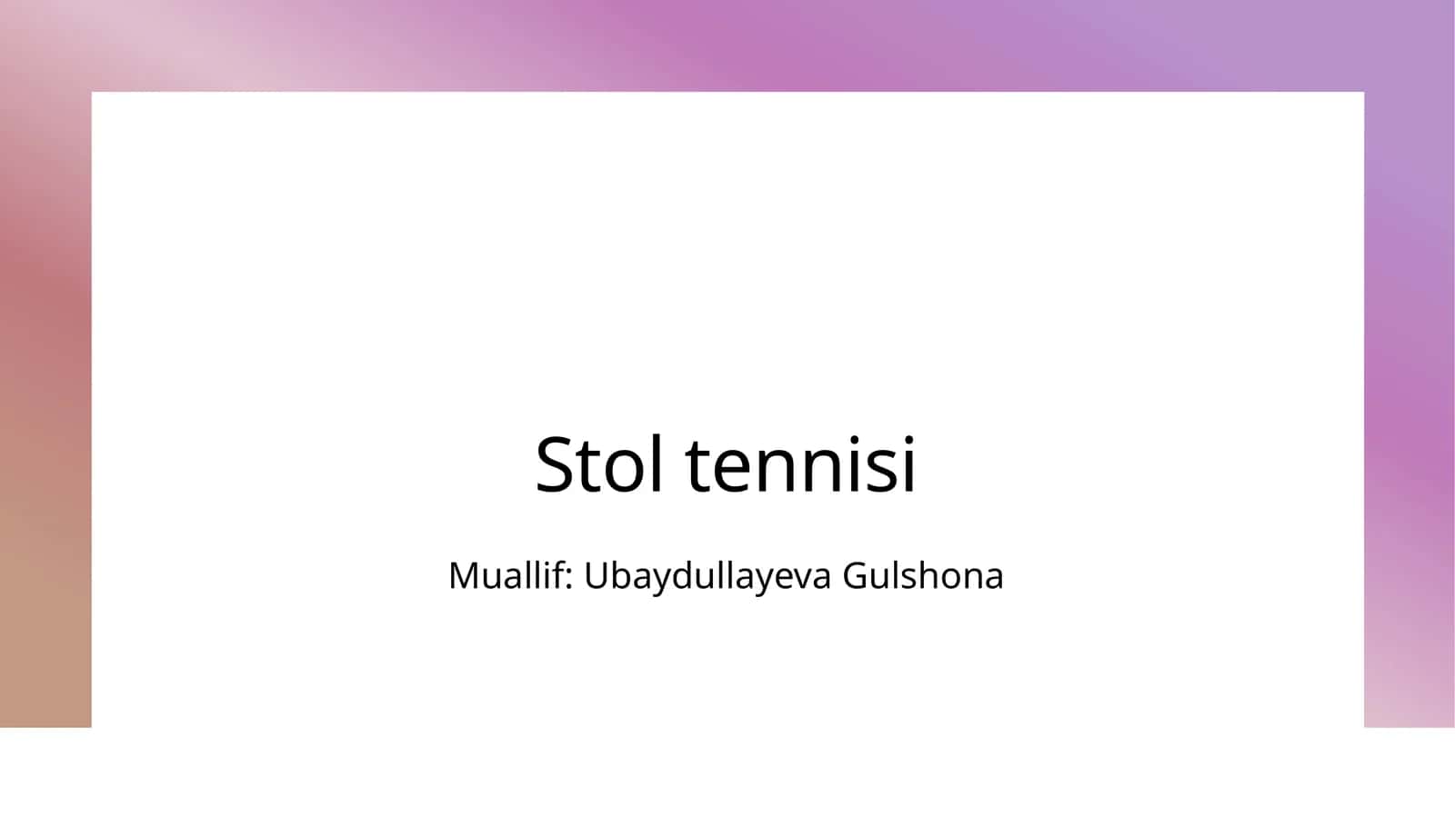 Stol tennisi