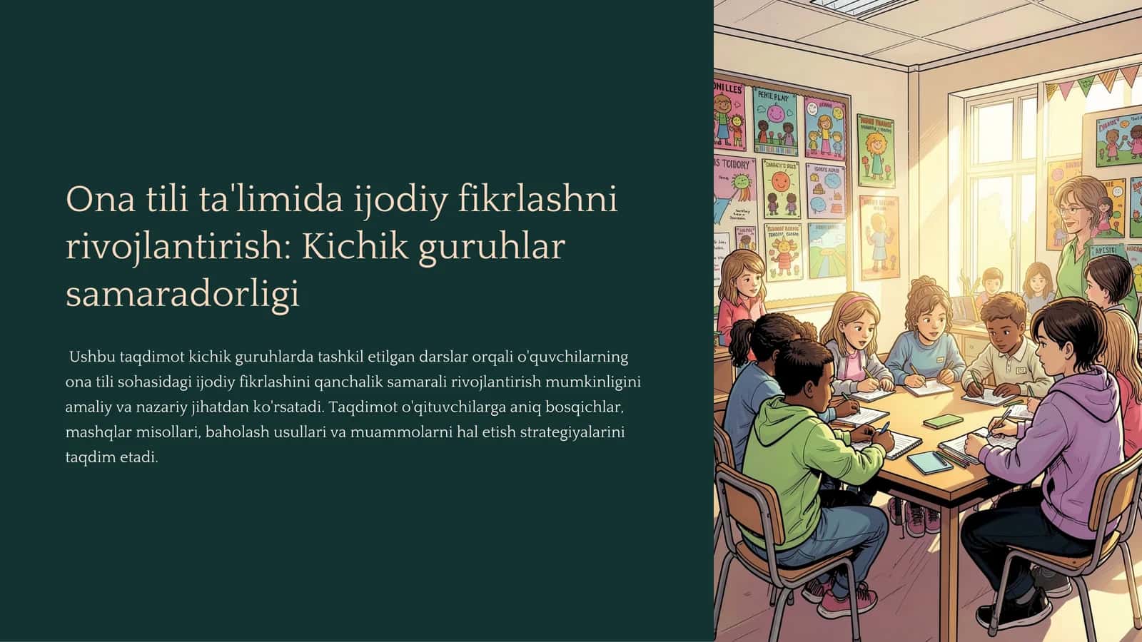 Ona tili ta'limida ijodiy fikrlashni rivojlantirish: Kichik guruhlar samaradorligi