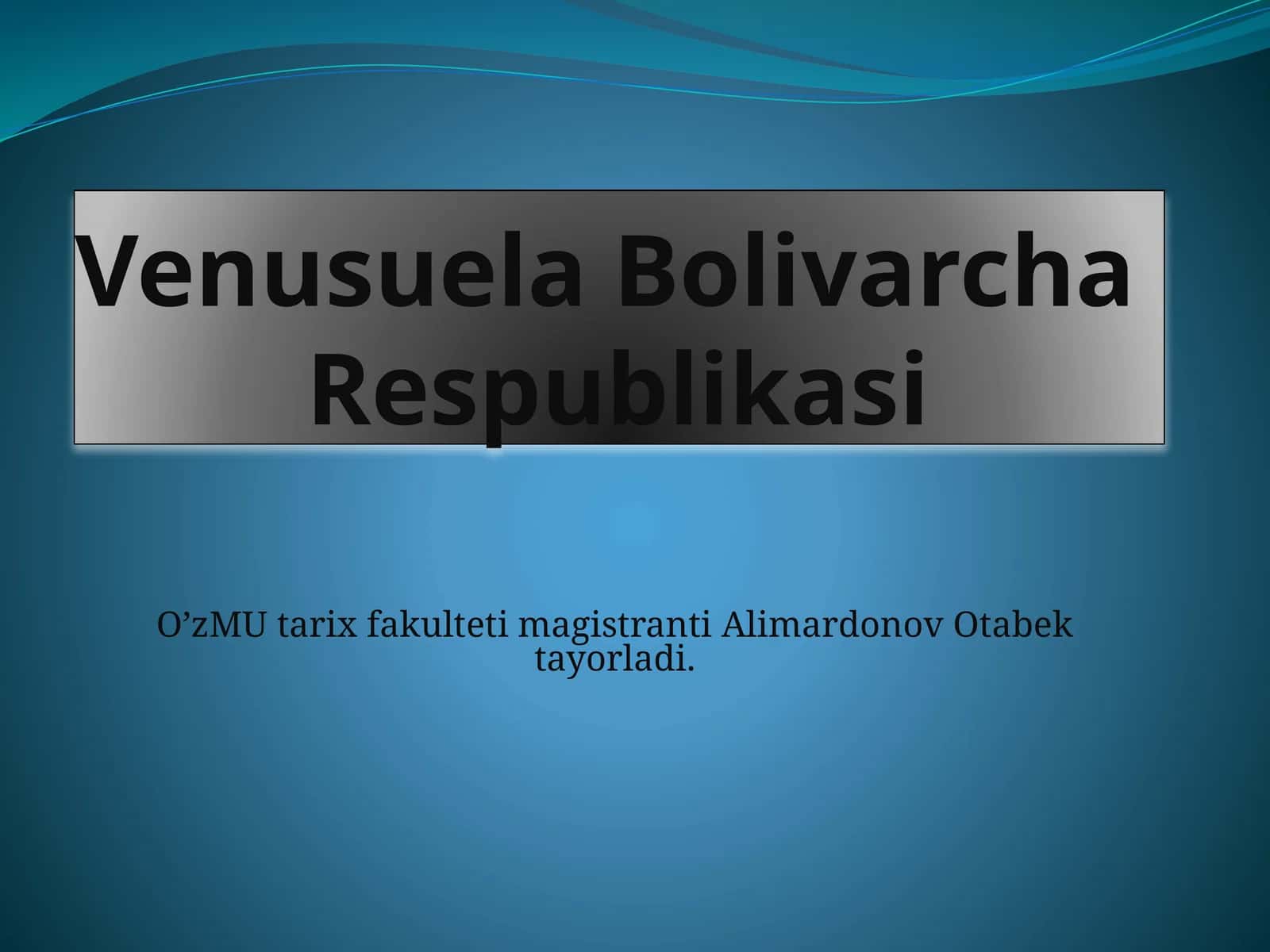O'zMU tarix magistrantining Venusuela Davlat bayrog'i haqida elektron ma'lumotlar