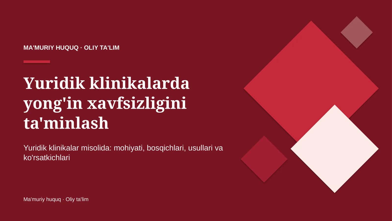 Yuridik klinikalarda yong'in xavfsizligini ta'minlash