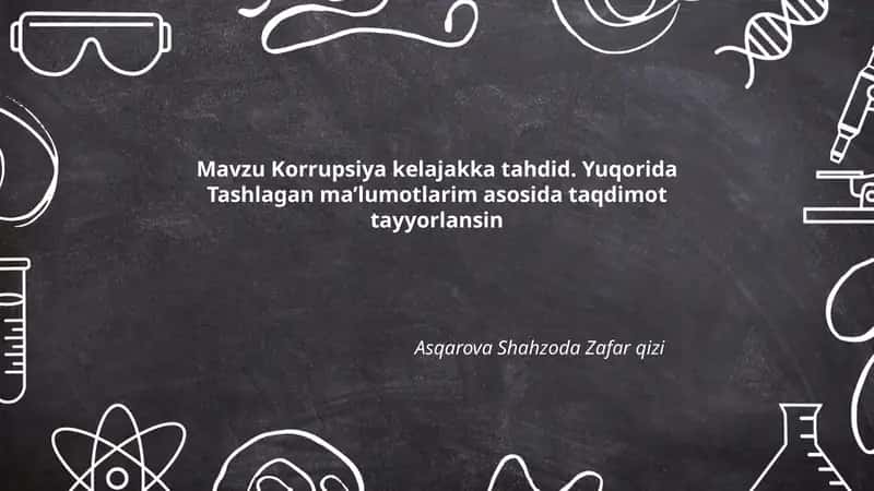 Korrupsiya kelajakka tahdid