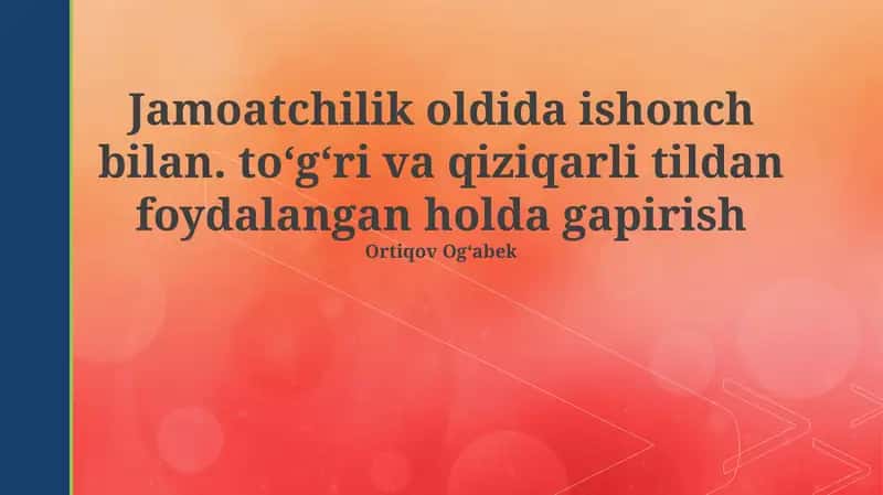Nutqqa tayyorgarlik va ishonchni oshirish
