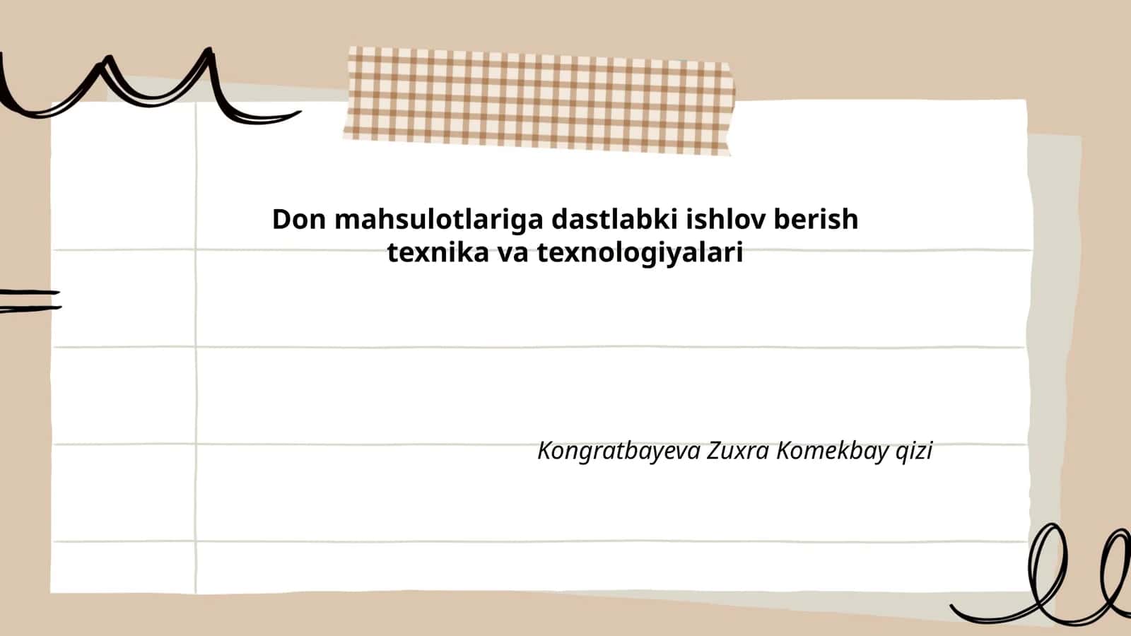 Don mahsulotlariga dastlabki ishlov berish texnika va texnologiyalari