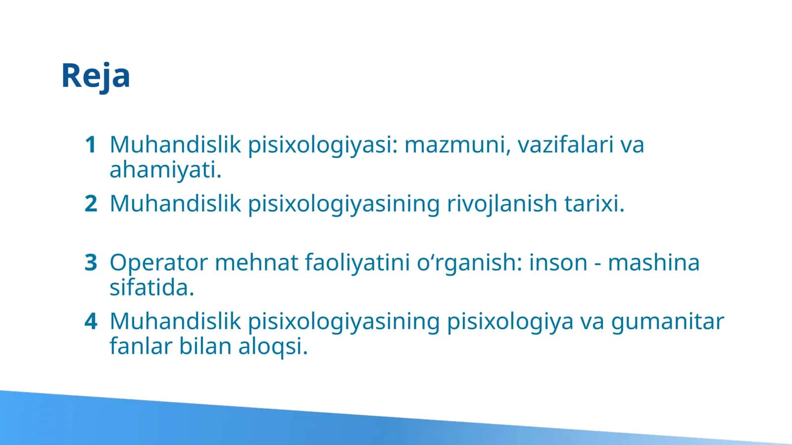 Muhandislik psixologiyasi: mazmuni, vazifalari va ahamiyati
