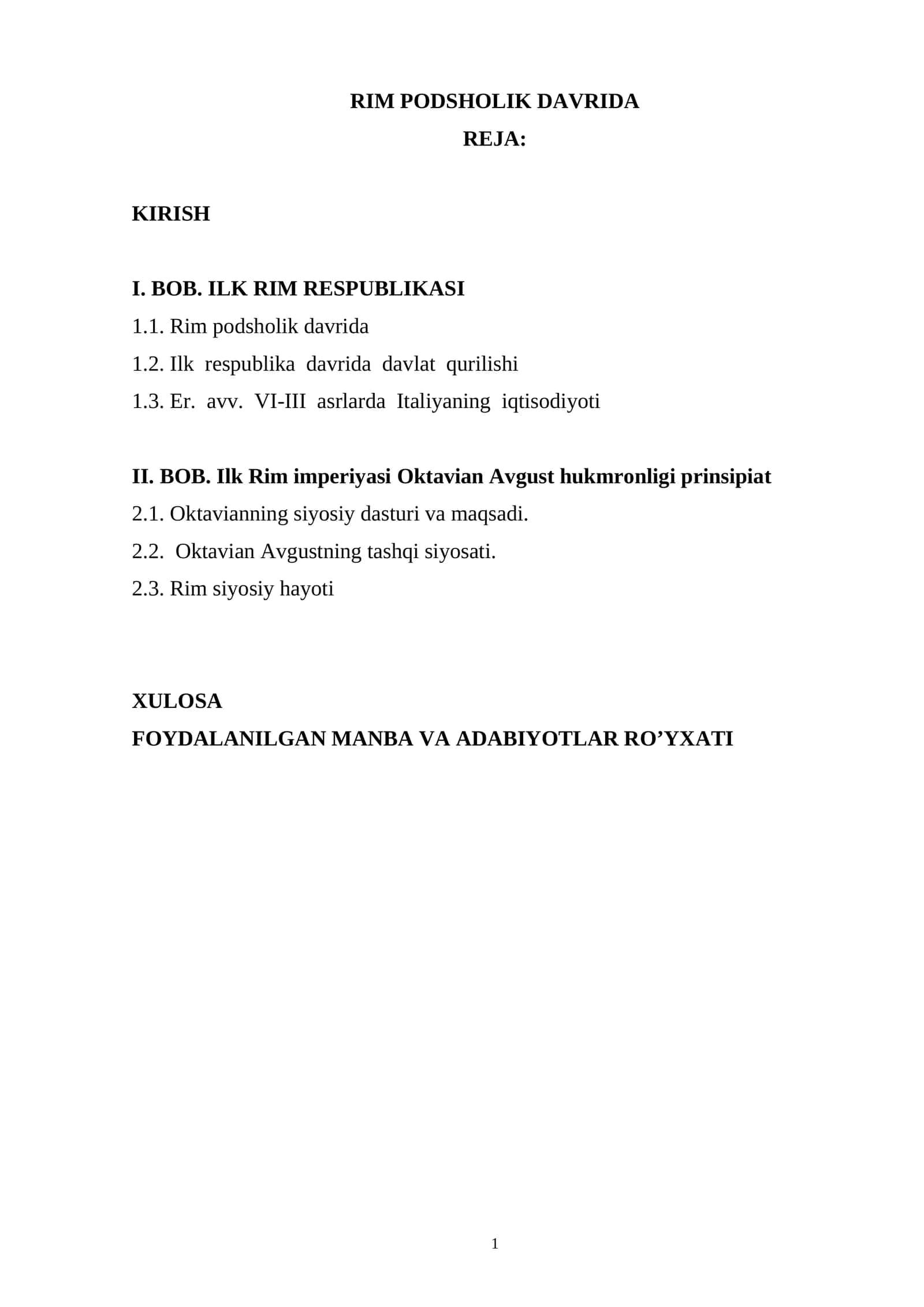 Rim podsholik davrida