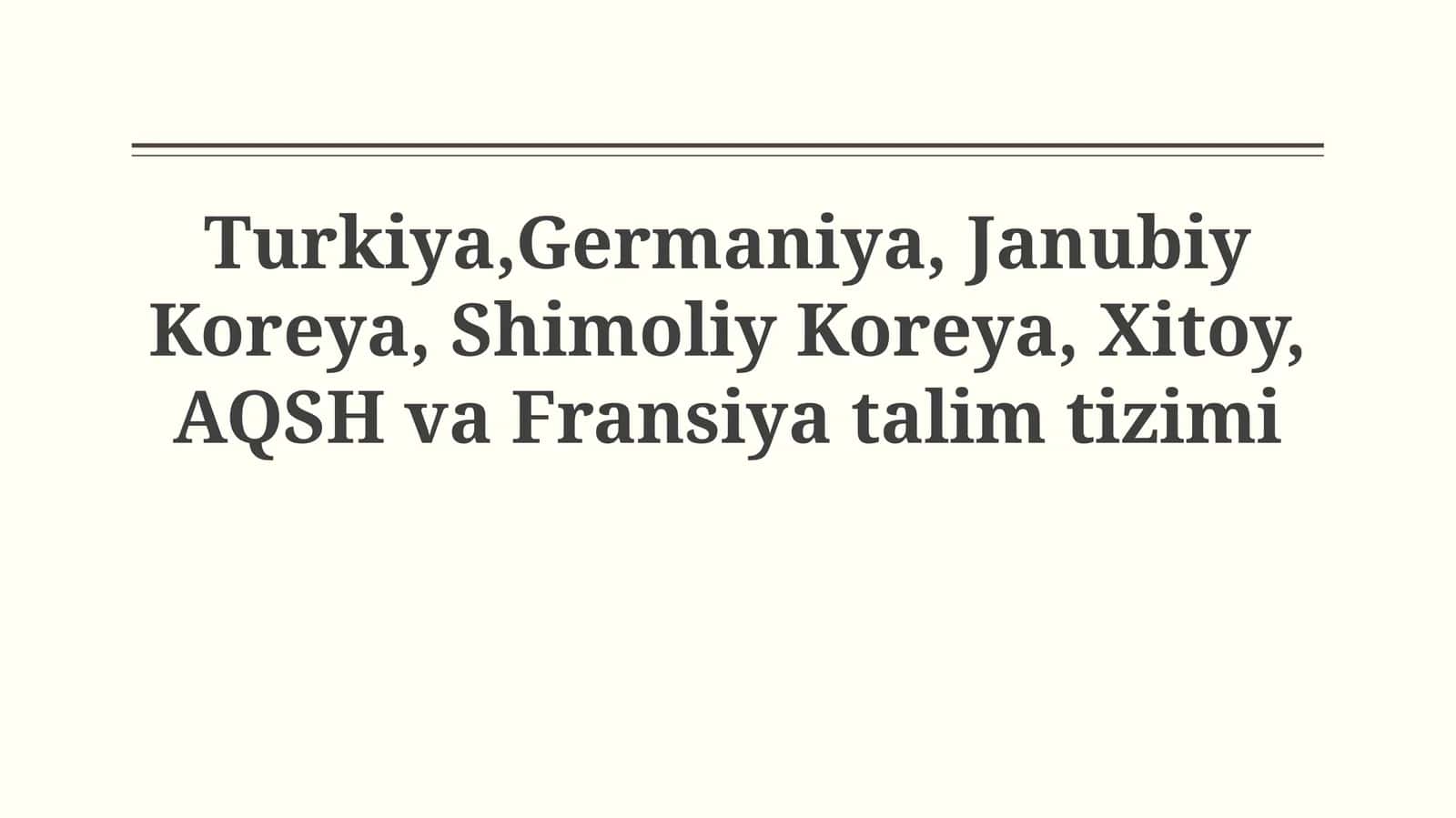Milliy Ta'lim Tizimlarining O'ziga Xos Xususiyatlari