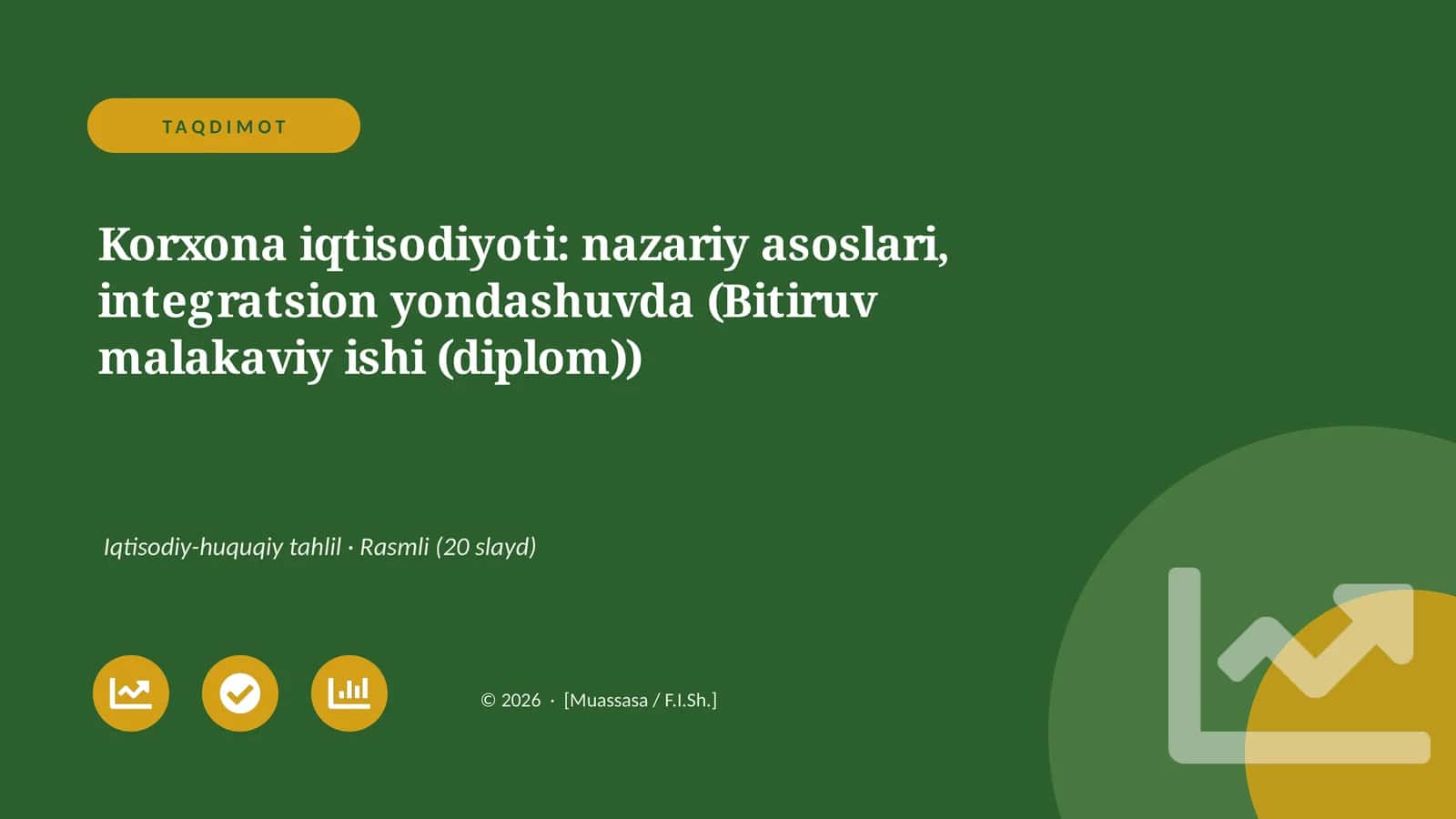 Korxona iqtisodiyoti: nazariy asoslari, integratsion yondashuvda (Bitiruv malakaviy ishi (diplom))