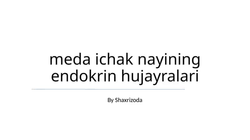 Ichak endokrin hujayralari