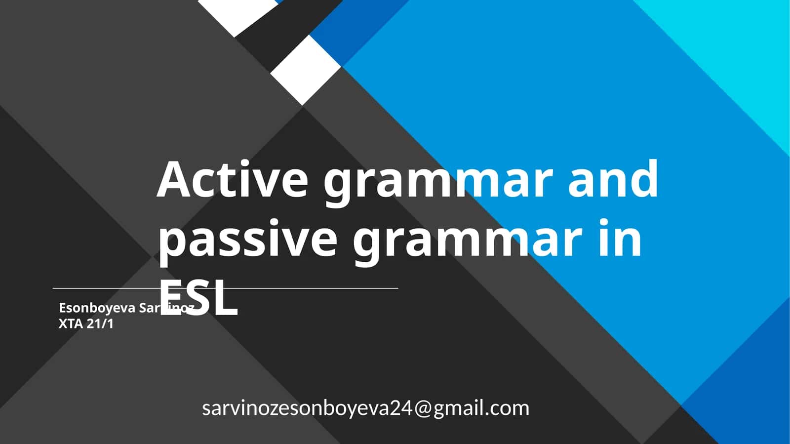 Active grammar and passive grammar in ESL