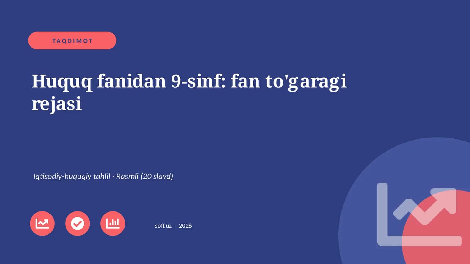 Huquq fanidan 9-sinf: fan to'garagi rejasi