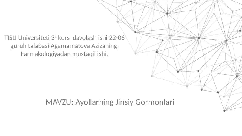 Ayollarning Jinsiy Gormonlari