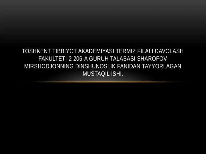 Lev Tolstoyning "Iqrornoma" asaridagi diiniye t'iqlarning yahlilqilishi