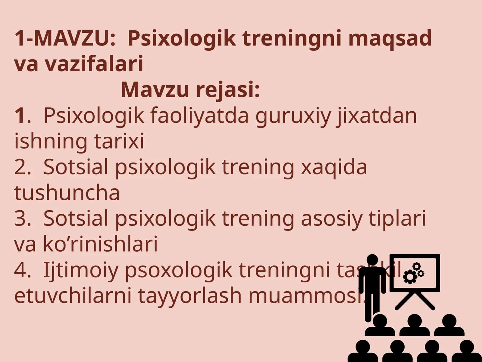 Psixologik treningni maqsad va vazifalari