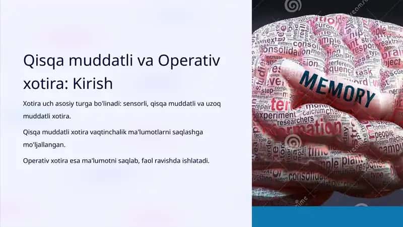 Qisqa muddatli va Operativ xotira