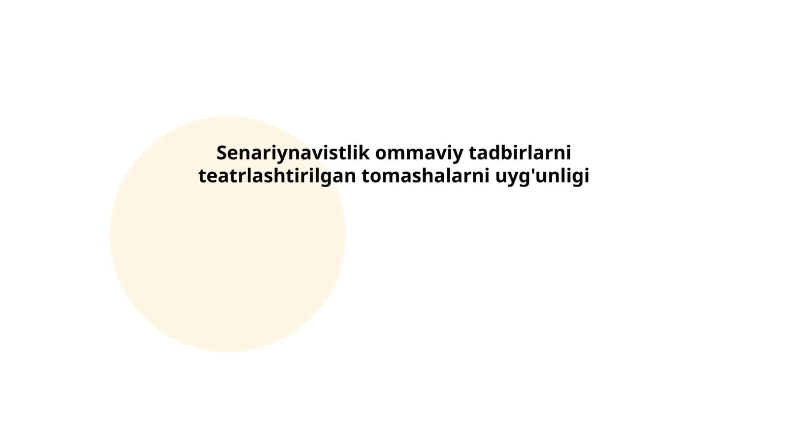 Senariynavistlik ommaviy tadbirlarni teatrlashtirilgan tomashalarni uyg'unligi