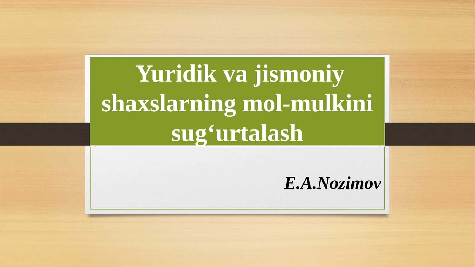 Mulkiysug’urtato‘g‘risidagi asosiy tushunchalar