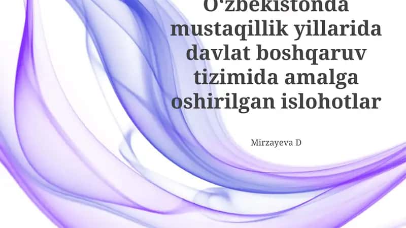 Davlat boshqaruv tizimi va islohotlar