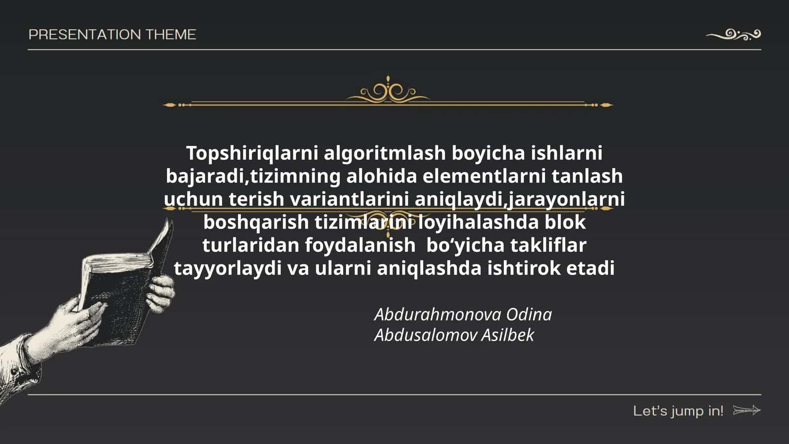 Topshiriqlarni algoritmlash