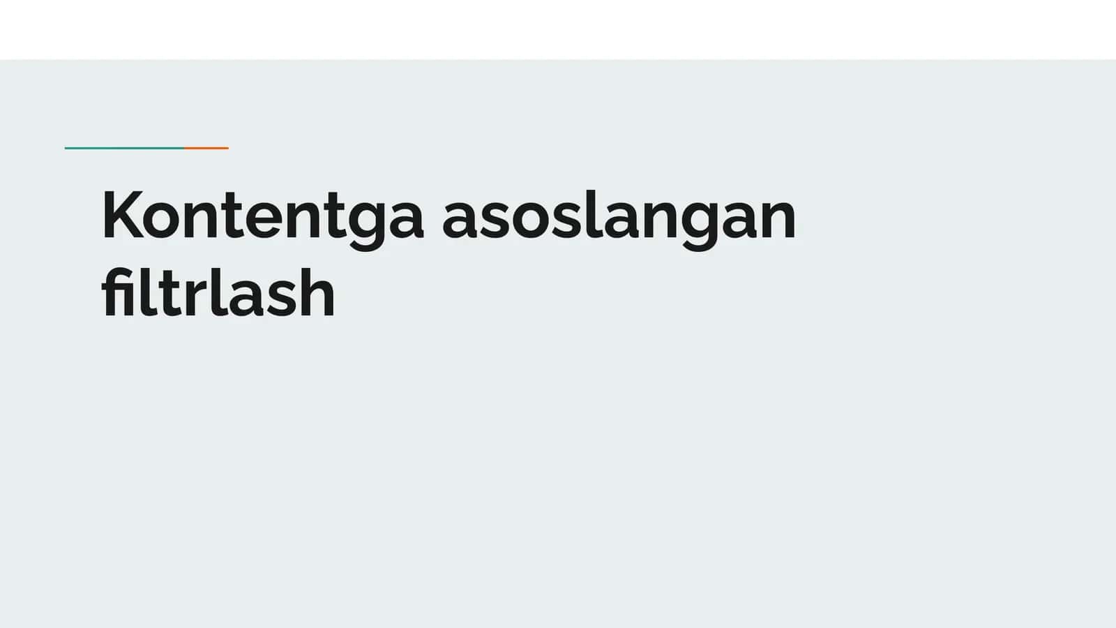 Kontentga asoslangan filtrlash