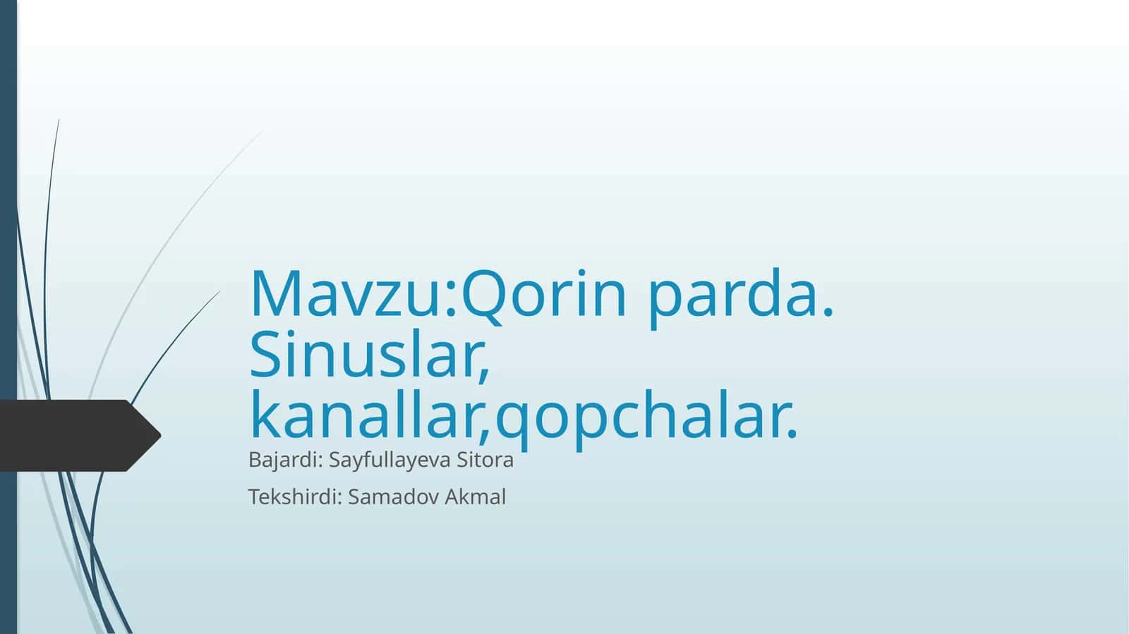 Qorin parda. Sinuslar, kanallar,qopchalar