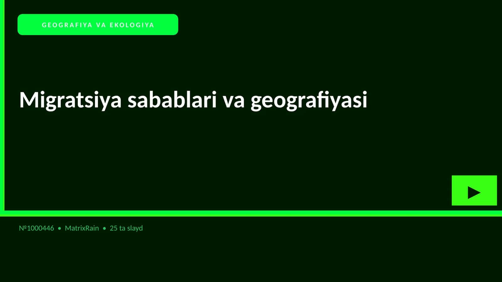 Migratsiya sabablari va geografiyasi