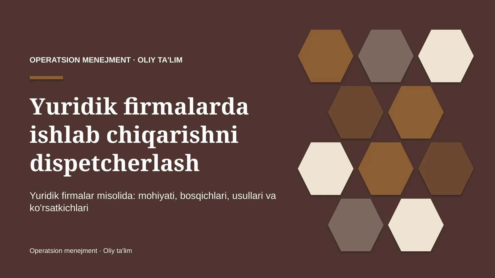 yuridik firmalarda ishlab chiqarishni dispetcherlash 7748