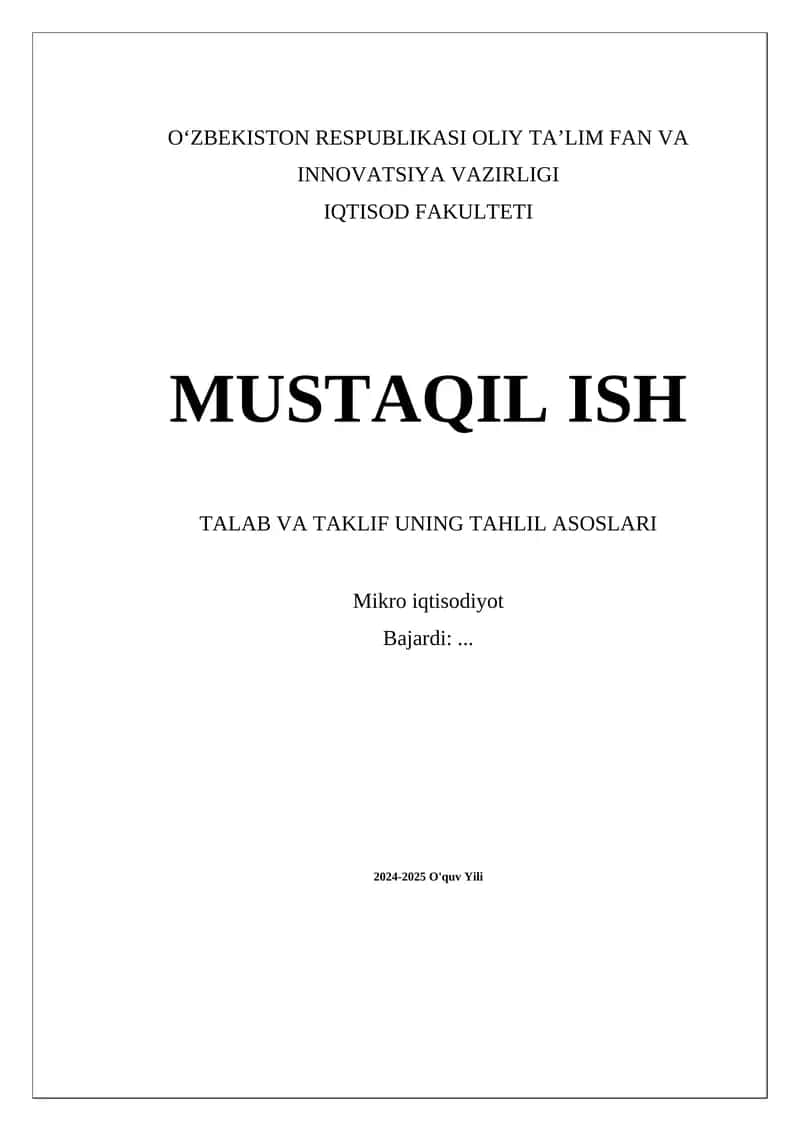 Talab va Taklif: Tarixiy Kontekst va Rivojlanish