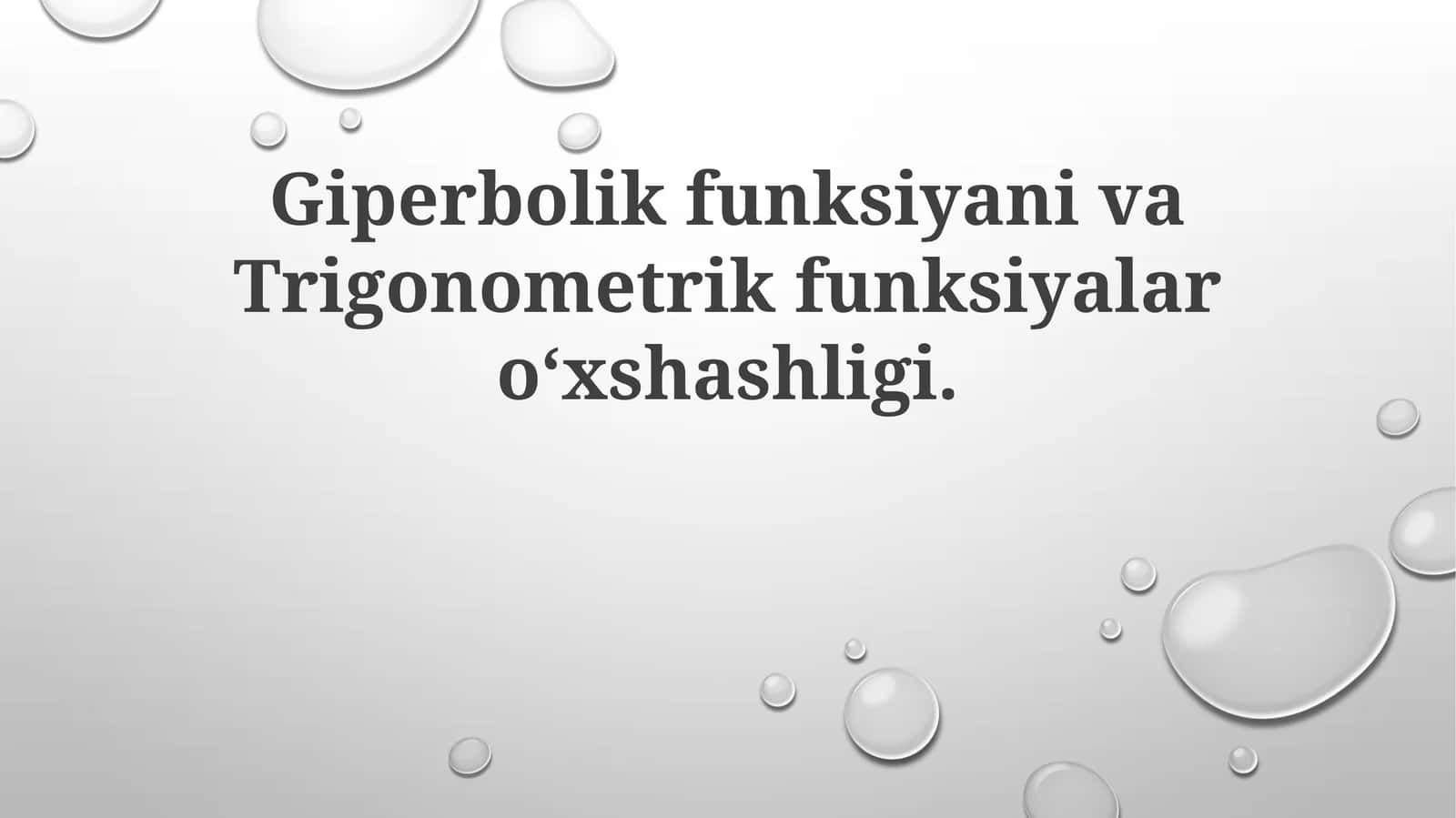 GiperbolikfunksiyanivaTrigonometrikfunksiyalaroʻxshashligi
