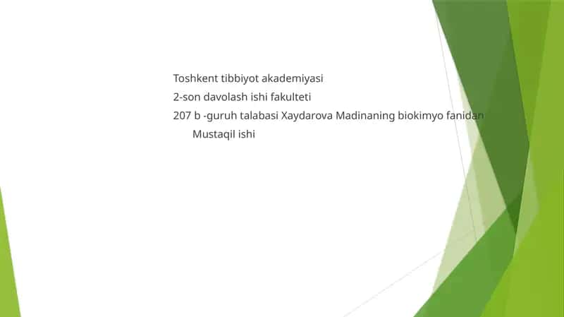 MAVZU: QANDLI DIABETDA KARBONSUVLAR,YOG’LAR VA OQSILLAR ALMASHINUVINING BUZILISHI