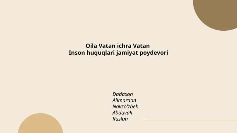 Inson huquqlari jamiyat poydevori
