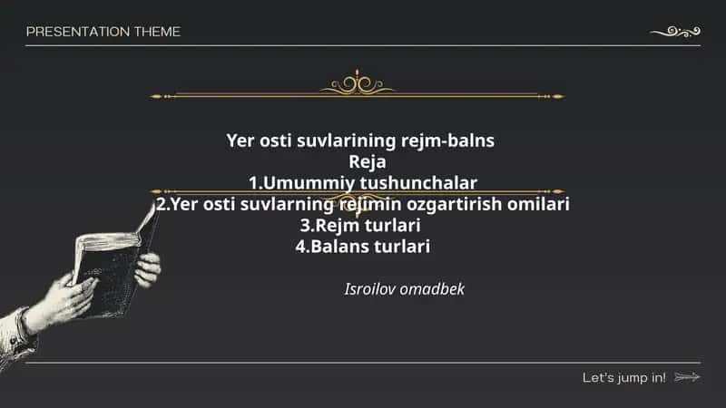 Yer osti suvlarining rejm-balns