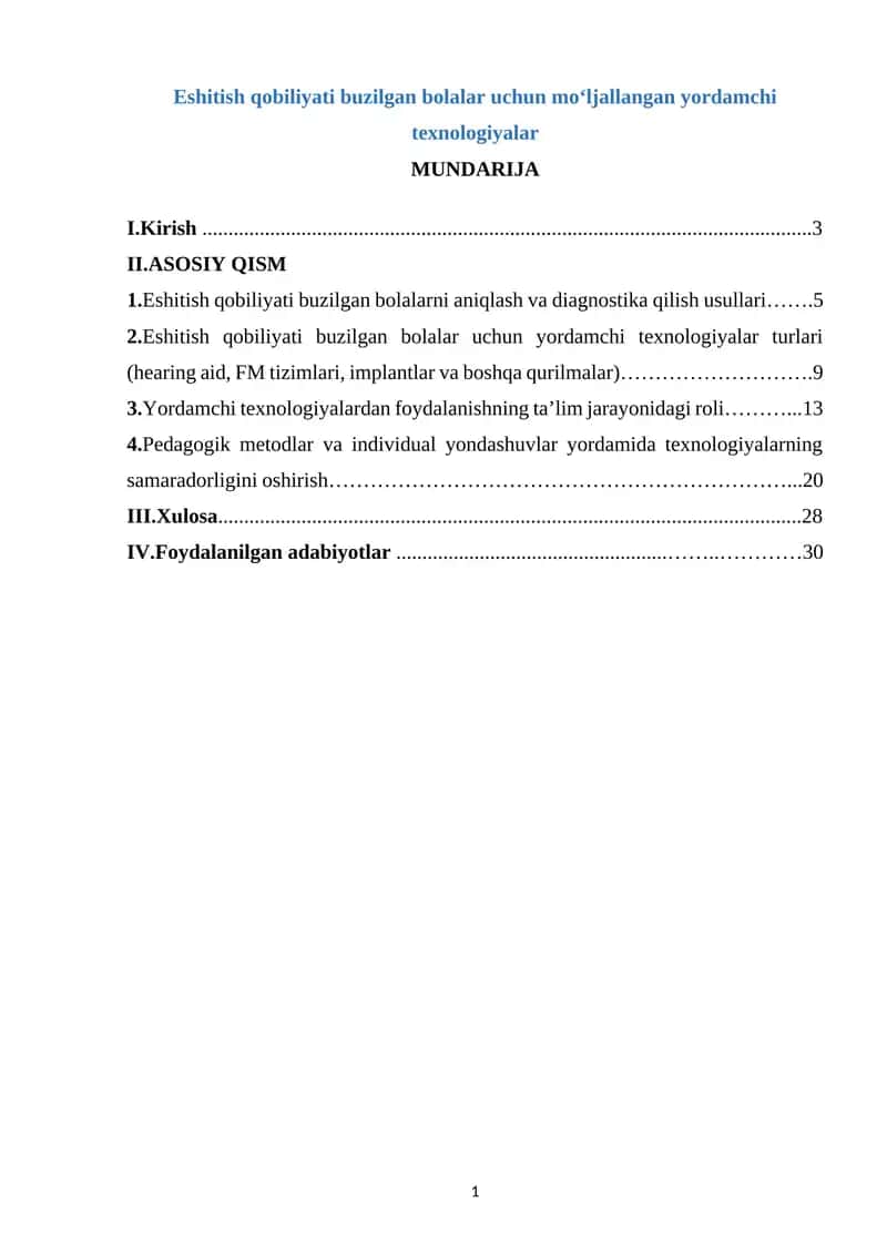 Eshitish qobiliyati buzilgan bolalar uchun yordamchi texnologiyalar