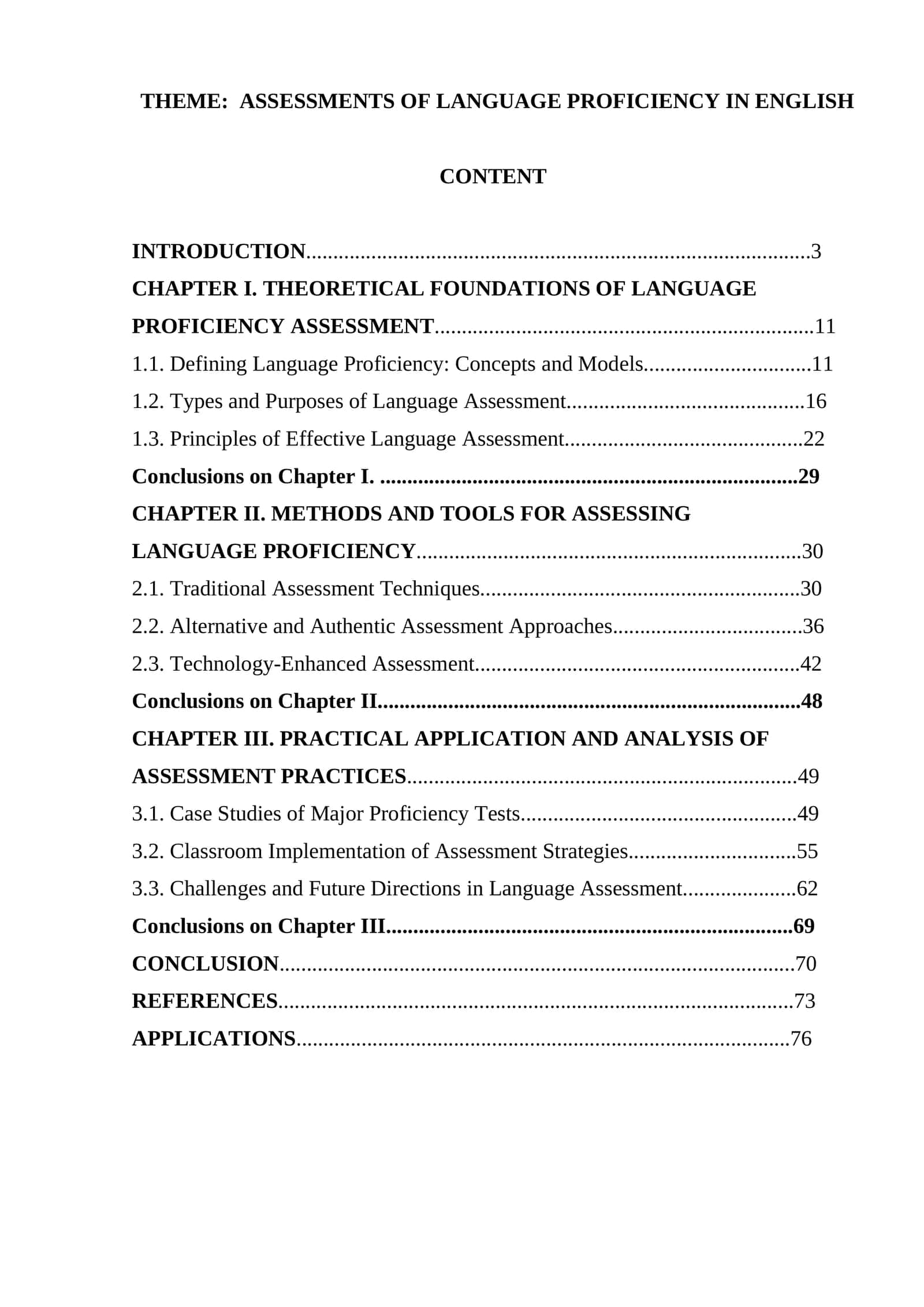 Assessments of language proficiency in English