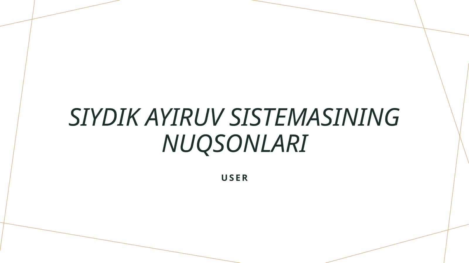Siydik ayiruv sistemasining nuqsonlari