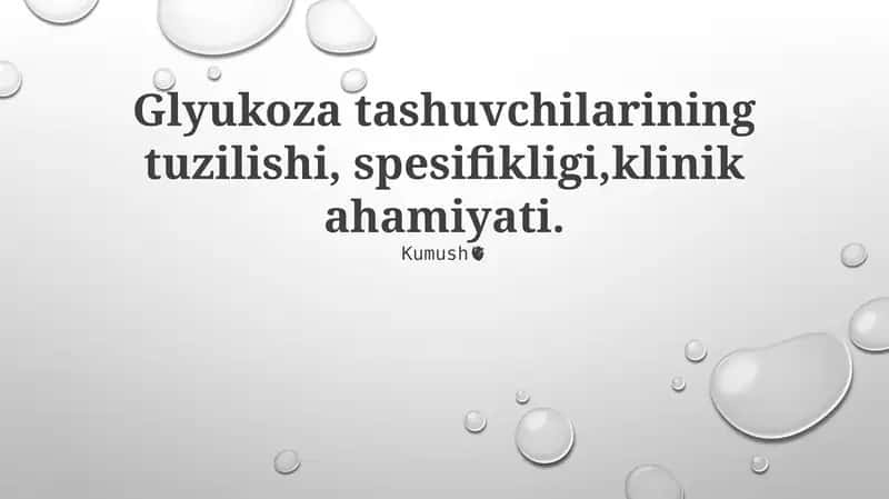 Glyukoza tashuvchilari tuzilmasi