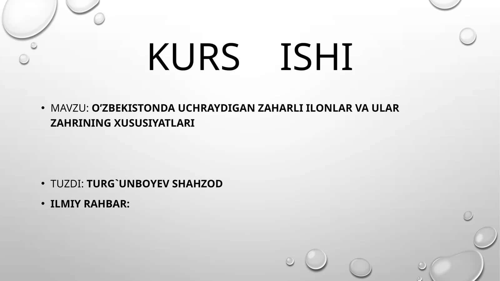 O’ZBEKISTONDA UCHRAYDIGAN ZAHARLI ILONLAR VA ULAR ZAHRINING XUSUSIYATLARI