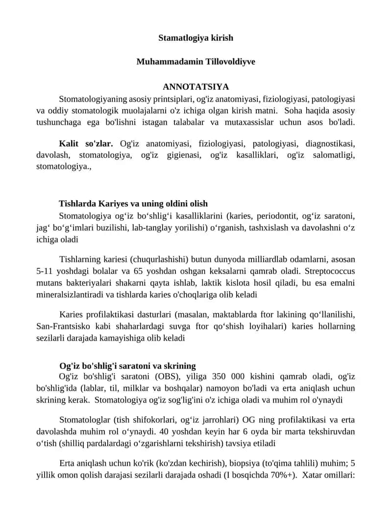 Stamatlogiya kirish
