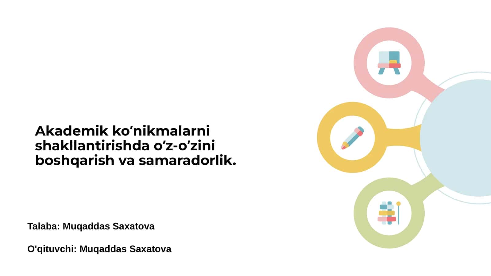 Akademik ko’nikmalarni shakllantirishda o’z-o’zini boshqarish va samaradorlik