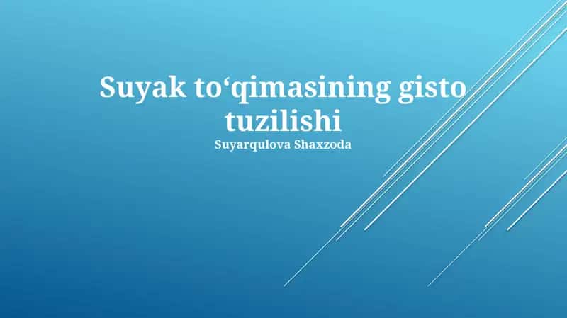Suyak toʻqimasining gisto tuzilishi