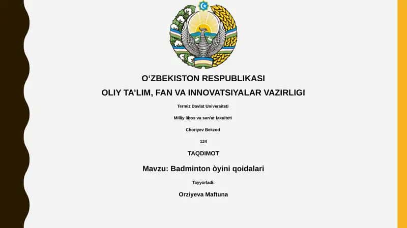 Badminton òyini qoidalari