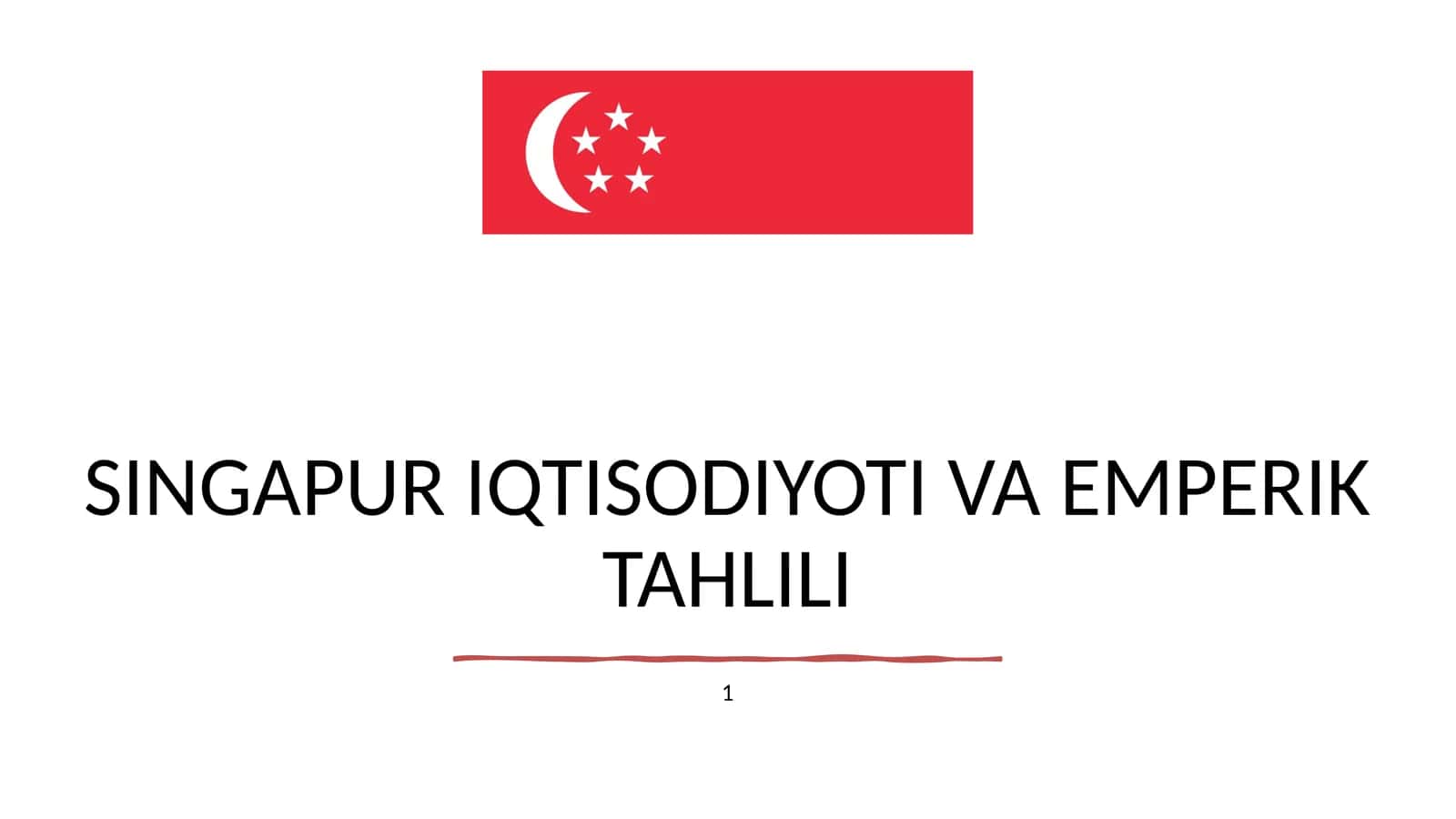 Singapur iqtisodiyoti va emperik tahlili