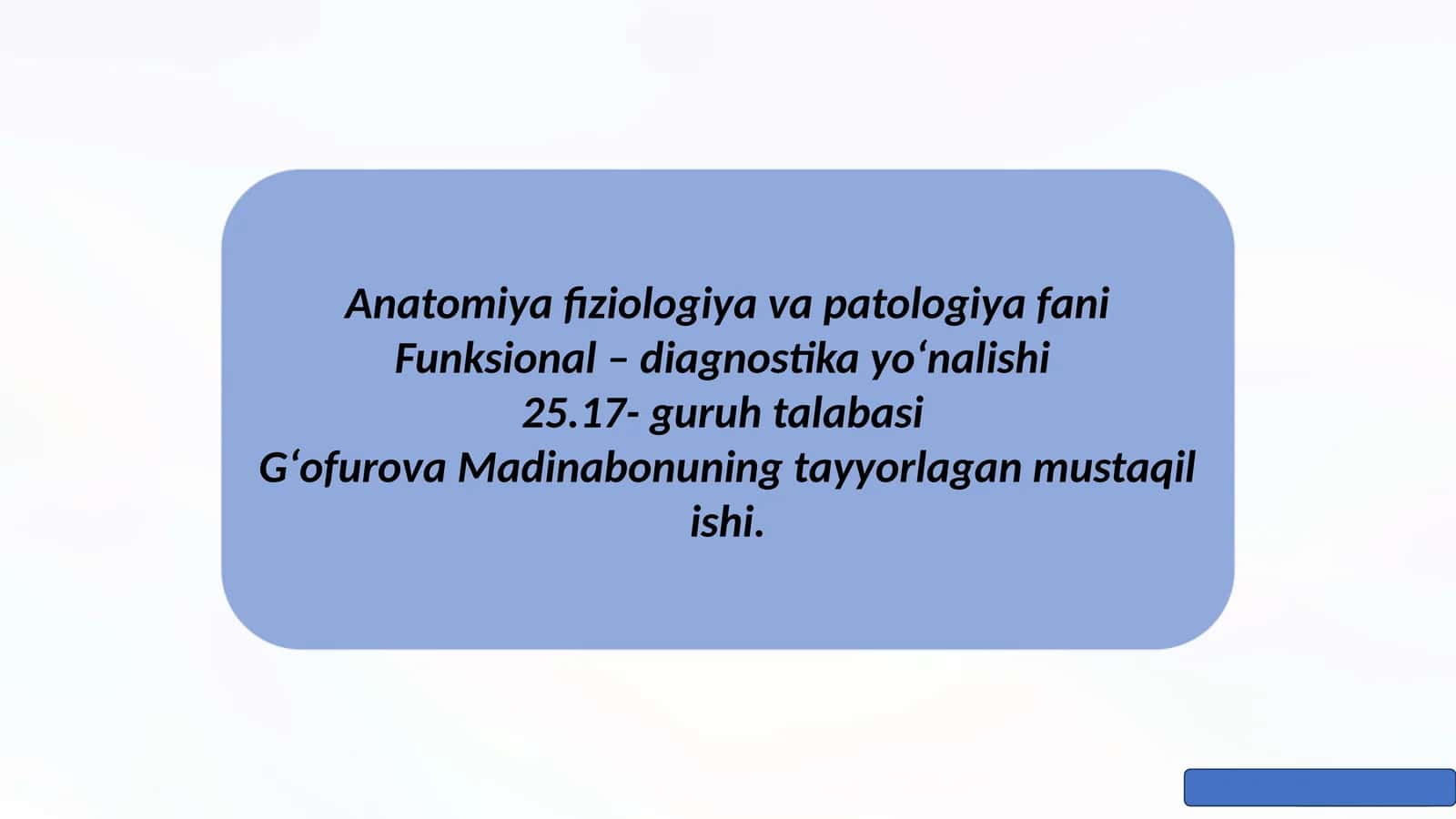 Anatomiya fiziologiya va patologiya fani