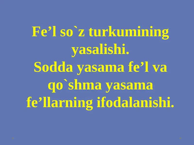 Fe’lningyasalishi