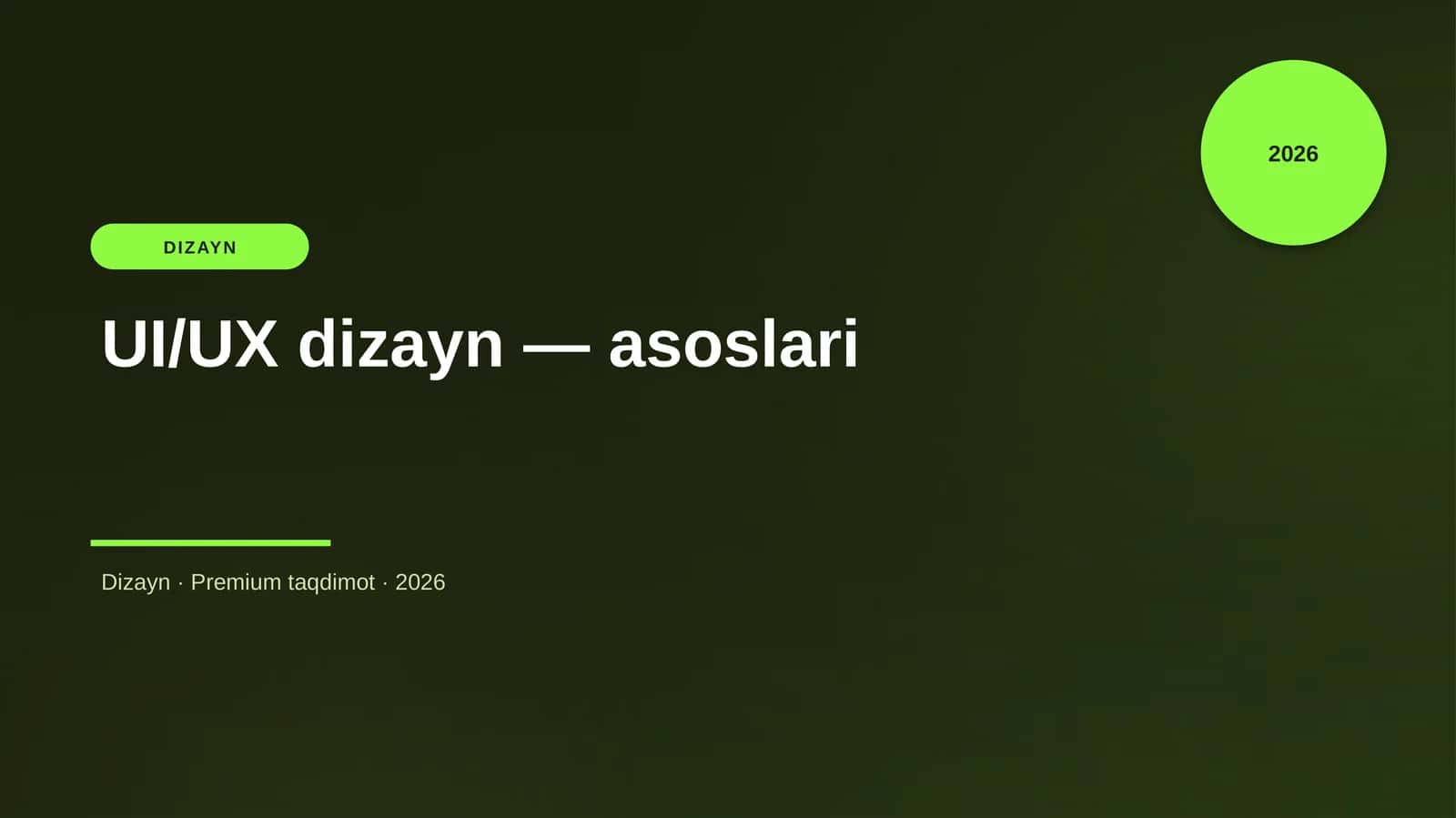 UI/UX dizayn — asoslari